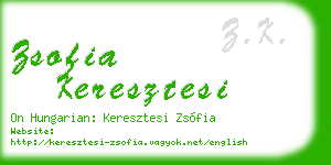zsofia keresztesi business card